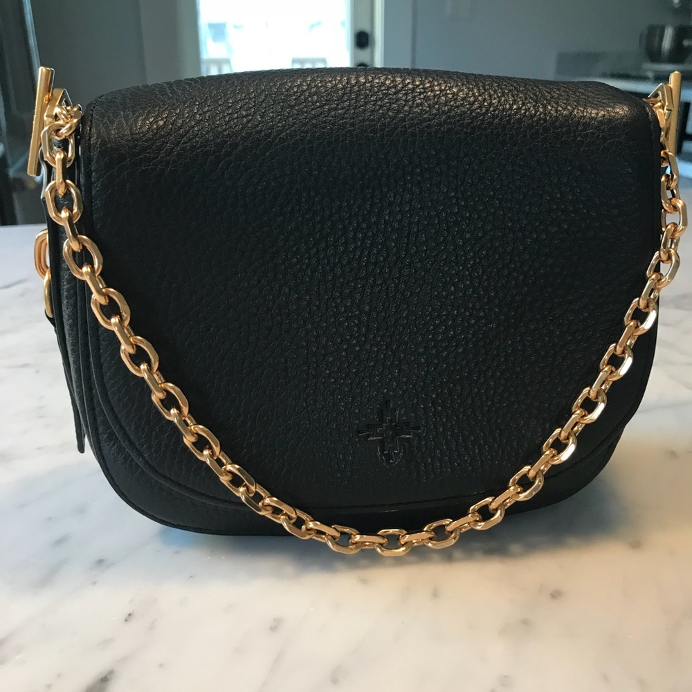 India Hicks Cartridge Bag, Black/gold